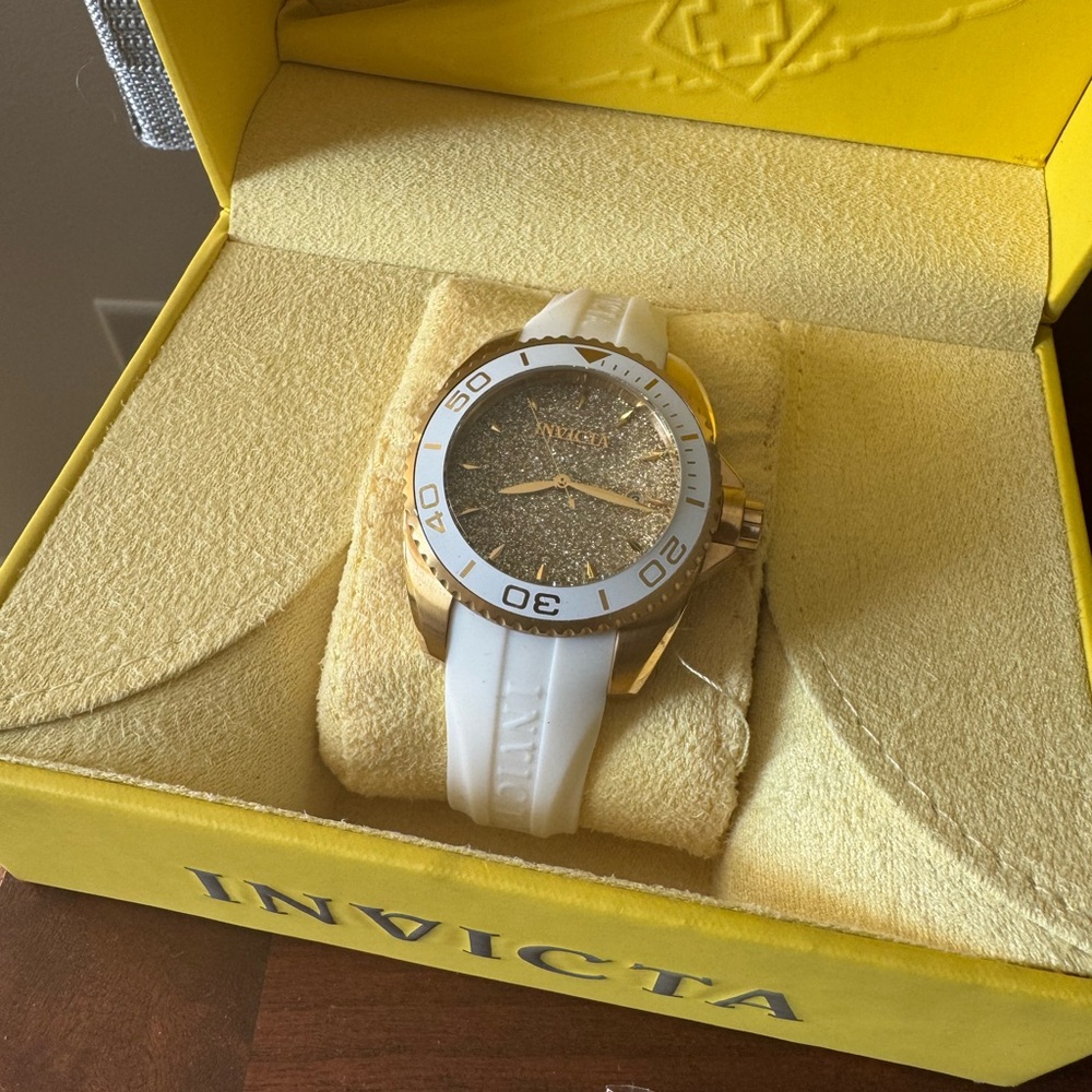 Invicta Women's White and Gold Watch